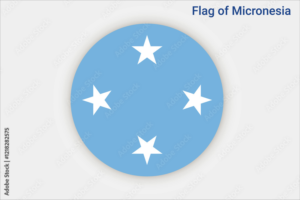 High detailed flag of Micronesia. National Micronesia flag. Oceania. 3D illustration. High detailed flag of Micronesia. National Micronesia flag. Oceania. 3D illustration.