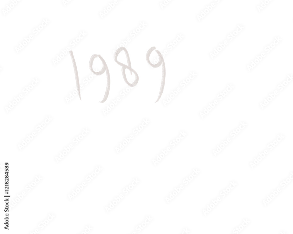 Fototapeta premium hand lettering 1989 years numeric