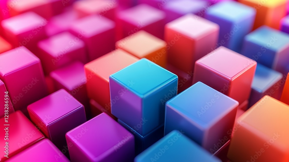 Vibrant Colorful Cubes Abstract Background 3D Render of Glossy Blocks Geometric Shapes Texture Vibrant Colorful Cubes Abstract Background 3D Render of Glossy Blocks Geometric Shapes Texture