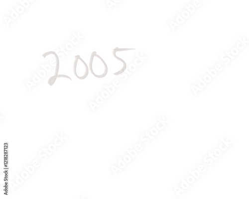 hand lettering numeric 2005 years
