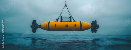 Ocean AUV deployment, stormy sea photo