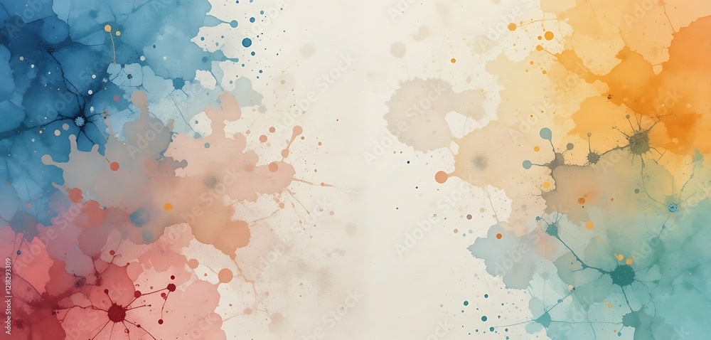 Obraz premium Abstract Watercolor Splashes in Warm and Cool Tones