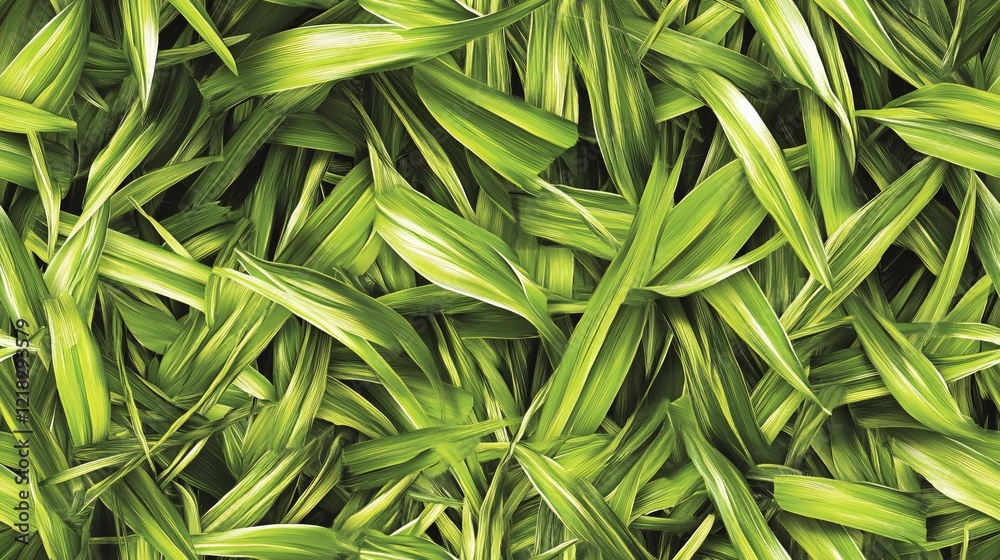 Lush Green Variegated Leaves Background Texture