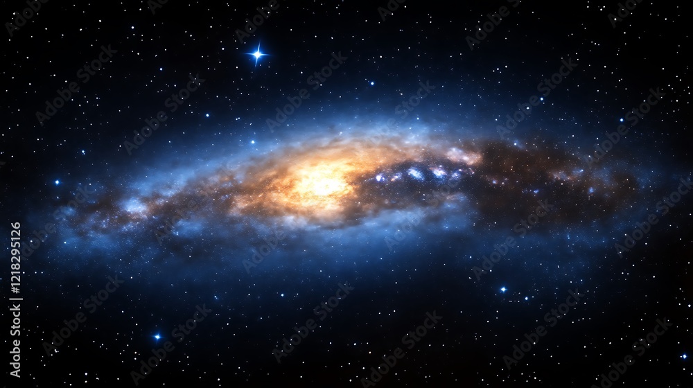 Fototapeta premium Celestial Nebula Cosmic Dust and Starscape