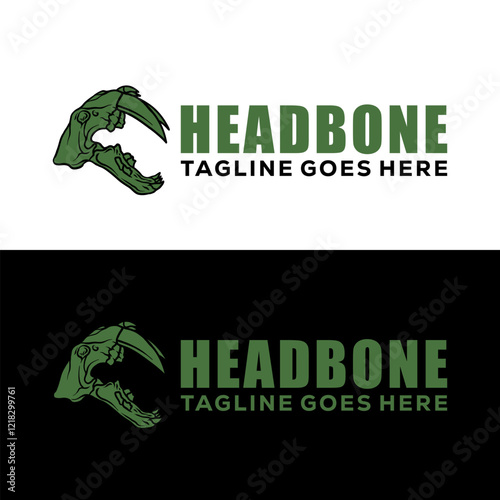 Head Bone Animal Silhouette Logo Design Vector