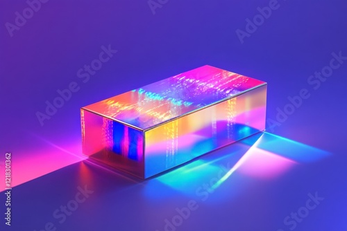 Colorful Prism Producing Light Reflections on a Purple Background photo