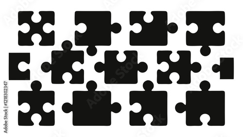 Vector Illustration of Various Puzzle Pieces