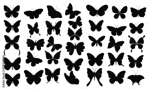 Butterfly silhouette design template