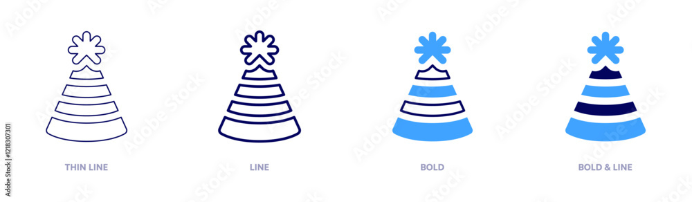 Birthday hat costume icon in 4 different styles. Thin Line, Line, Bold, and Bold Line. Duotone style. Editable stroke Birthday hat costume icon in 4 different styles. Thin Line, Line, Bold, and Bold Line. Duotone style. Editable stroke