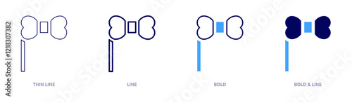 Bow tie icon in 4 different styles. Thin Line, Line, Bold, and Bold Line. Duotone style. Editable stroke