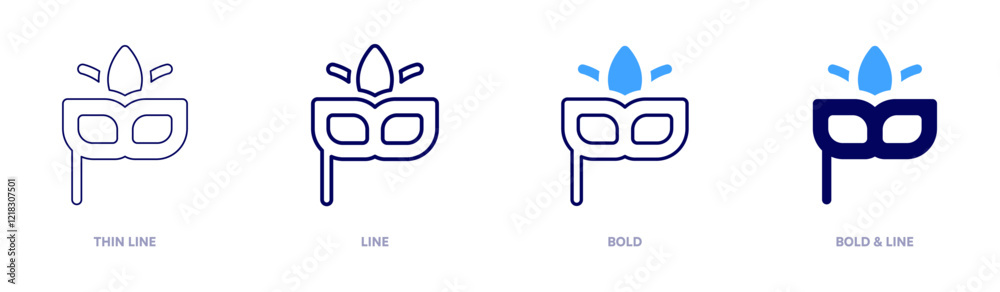 Carnival mask design icon in 4 different styles. Thin Line, Line, Bold, and Bold Line. Duotone style. Editable stroke Carnival mask design icon in 4 different styles. Thin Line, Line, Bold, and Bold Line. Duotone style. Editable stroke