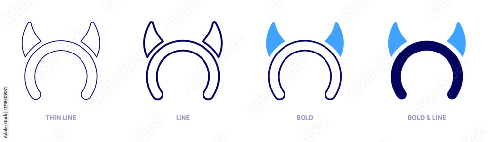 Evil headband icon in 4 different styles. Thin Line, Line, Bold, and Bold Line. Duotone style. Editable stroke Evil headband icon in 4 different styles. Thin Line, Line, Bold, and Bold Line. Duotone style. Editable stroke