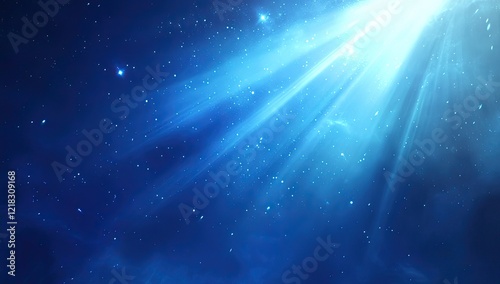 Celestial Glow: Sun Rays Piercing the Blue Sky