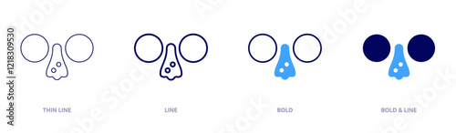 Glasses fun icon in 4 different styles. Thin Line, Line, Bold, and Bold Line. Duotone style. Editable stroke