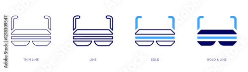 Glasses party icon in 4 different styles. Thin Line, Line, Bold, and Bold Line. Duotone style. Editable stroke