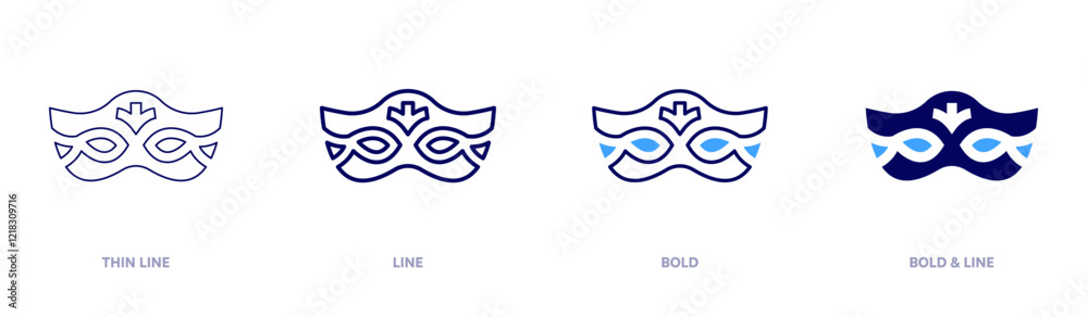 Historical carnival mask icon in 4 different styles. Thin Line, Line, Bold, and Bold Line. Duotone style. Editable stroke Historical carnival mask icon in 4 different styles. Thin Line, Line, Bold, and Bold Line. Duotone style. Editable stroke