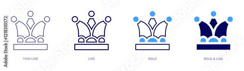 Minstrel icon in 4 different styles. Thin Line, Line, Bold, and Bold Line. Duotone style. Editable stroke
