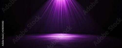 Dark Blurred Banner with Purple Gradient and Radiant Light Effects