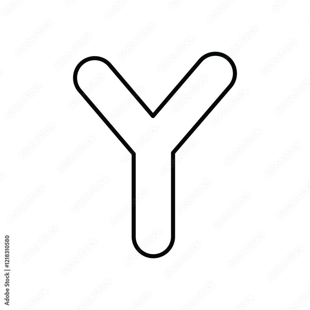 Fototapeta premium Letter Y icon isolated on a white background. Vector illustration.