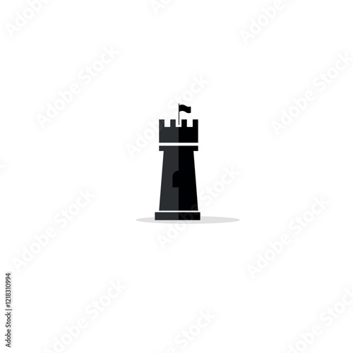 vector illustration of flat design, tower, fortress, kingdom, lighthouse, watchtower.