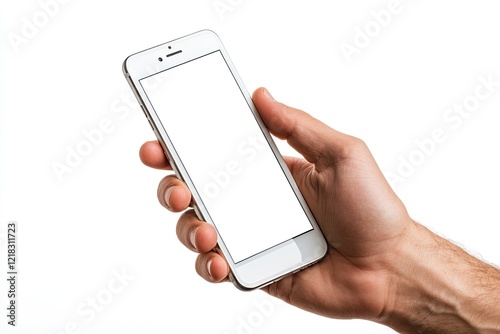 Blank Smartphone Screen Held in Hand for App Design Mockup