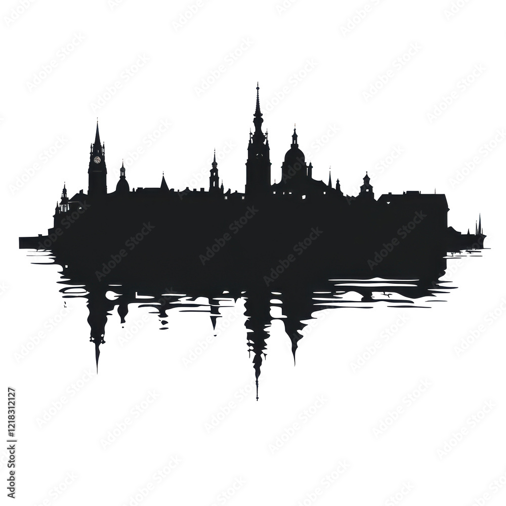Budapest Parliament Silhouette Night Reflection Budapest Parliament Silhouette Night Reflection