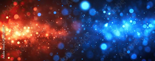Cinematic Dark Room Background with Glitter and Starry Lights