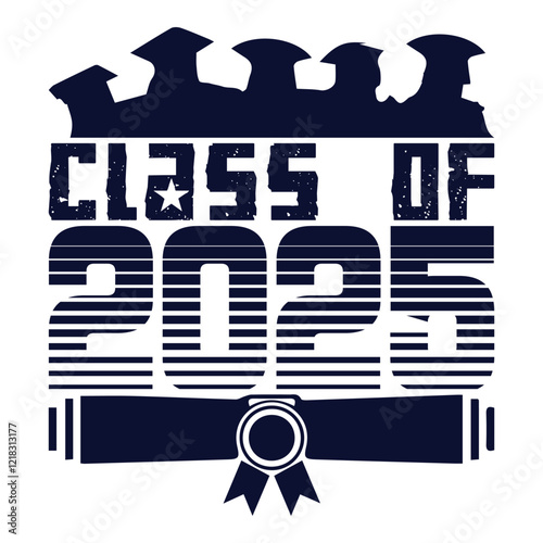 Class of 2025 typography design vector. Text for design, congratulation event, T-shirt, party, high school or college graduate. Editable class of 2025 typography design