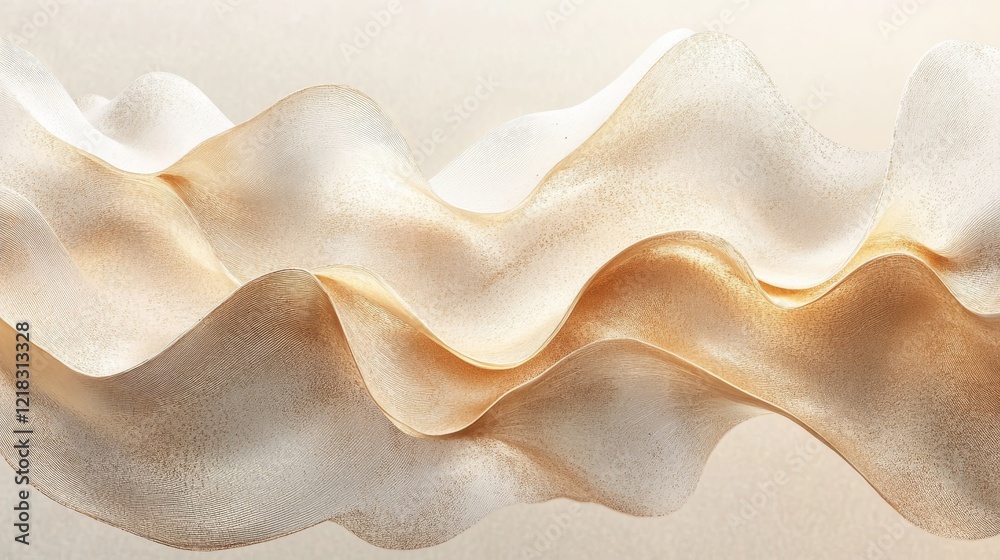 Abstract Gold and White Wave Design Abstract Gold and White Wave Design