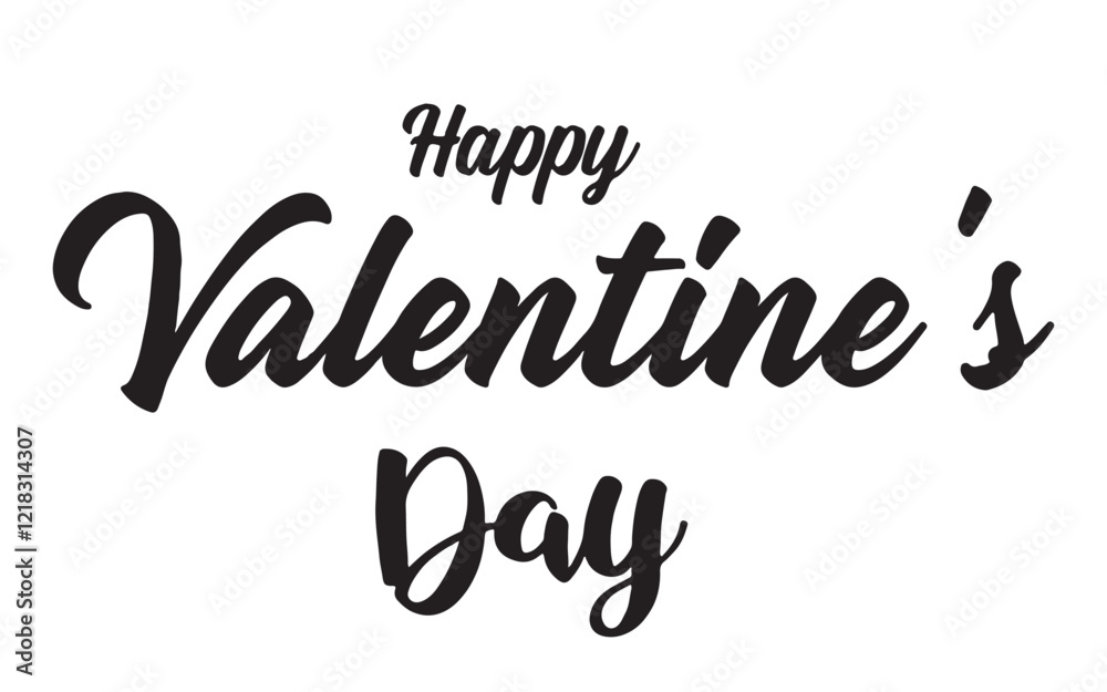 Happy Valentines Day Typography Vector Illustration Happy Valentines Day Typography Vector Illustration