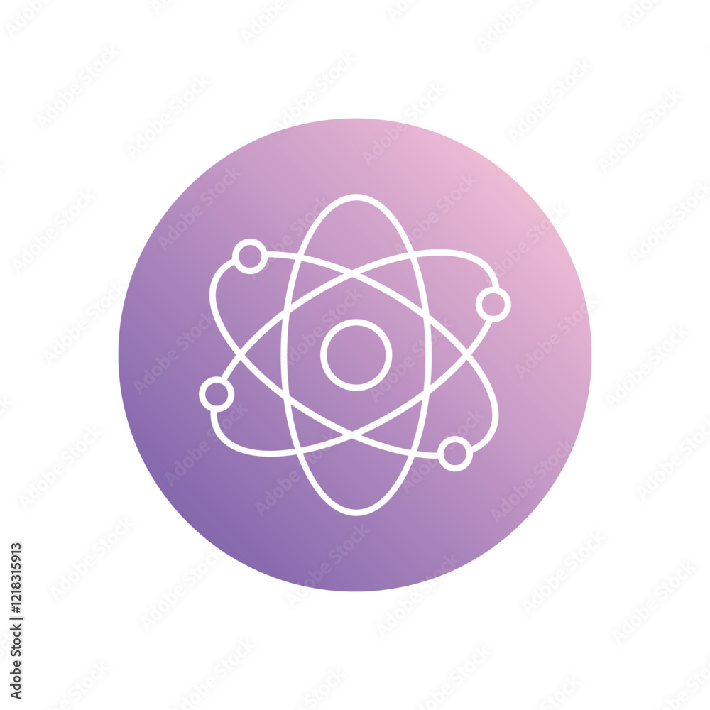 Atoms icon isolated on a white background. Vector illustration. Atoms icon isolated on a white background. Vector illustration.