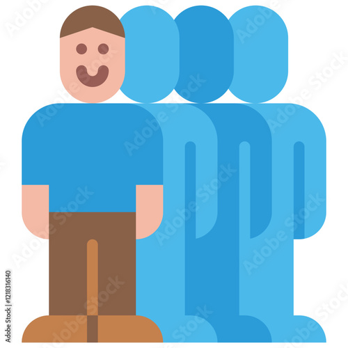 males flat icon