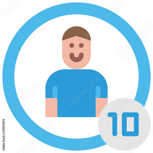 men counting flat icon