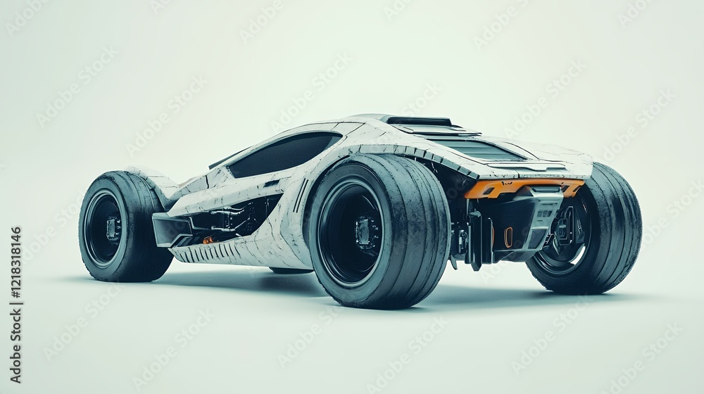 Futuristic White Race Car Design 3d Render Futuristic White Race Car Design 3d Render