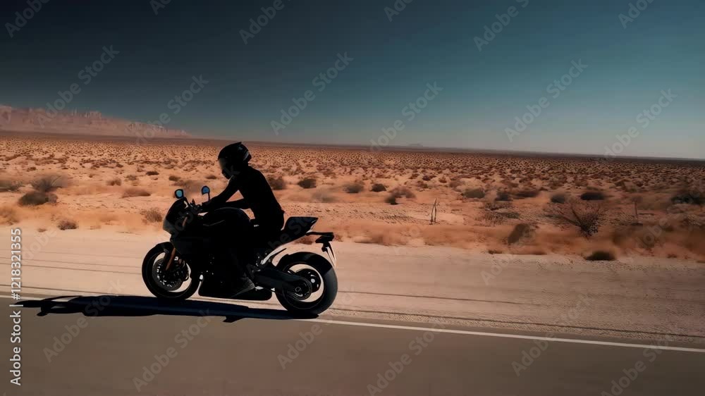 Desert Motorcycle Ride: A Lone Rider's Journey Through the Sun-Drenched Expanse Desert Motorcycle Ride: A Lone Rider's Journey Through the Sun-Drenched Expanse