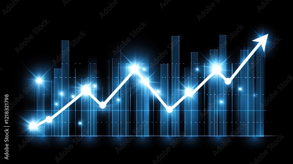 A sleek digital chart with glowing e-commerce metrics and upward arrows, symbolizing analytics and success. A sleek digital chart with glowing e-commerce metrics and upward arrows, symbolizing analytics and success.