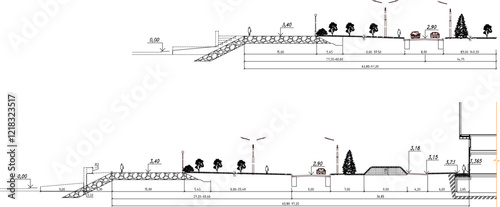 vector illustration design image roadway cross section