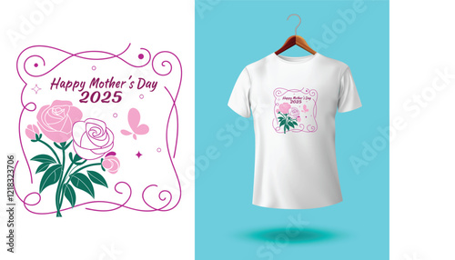 Mother's day t-shirt design for print, poster, card, mugs, bags, invitation, party.