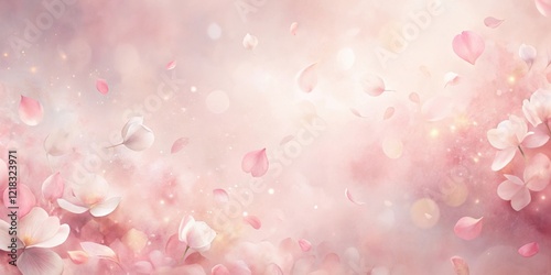 Fototapeta Naklejka Na Ścianę i Meble -  Dreamlike Pastel Blossoms Falling Gently in a Soft Pink and White Floral Fantasy