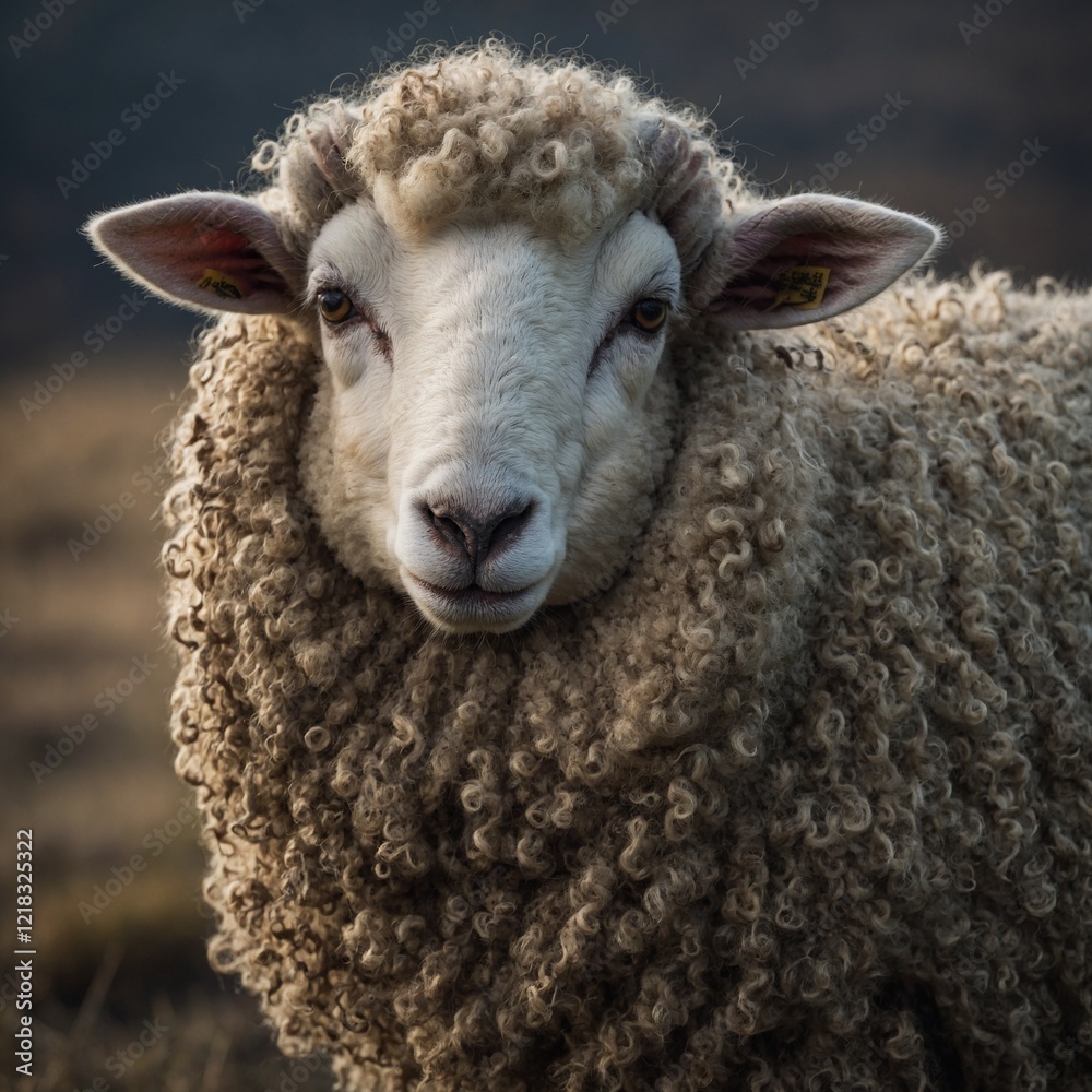 A sheep gazing peacefully into the distance. A sheep gazing peacefully into the distance.
