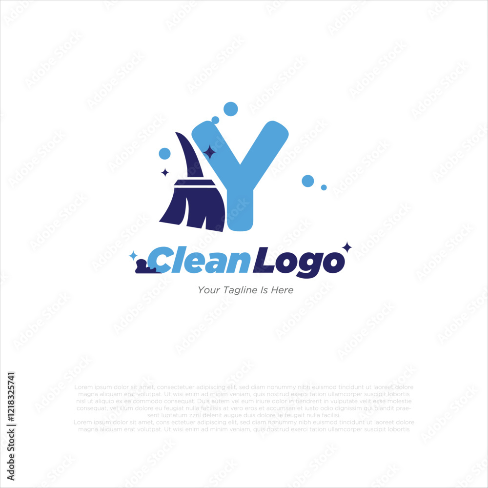 Y initial with broom vector logo designs Y initial with broom vector logo designs