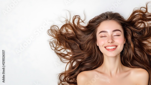 Embracing Relaxation and Beauty with Long Flowing Hair and Natural Elegance