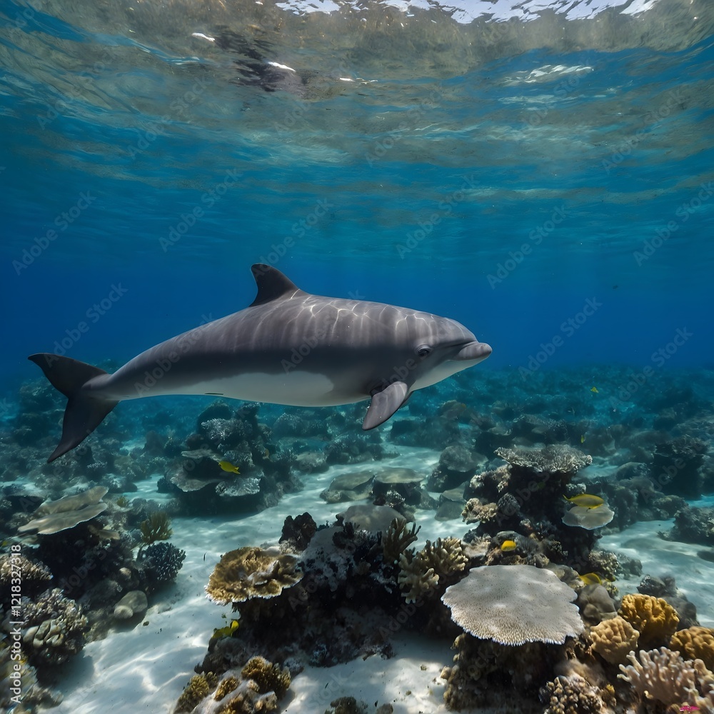 Obraz premium Porpoise Face Close-Up: A Calm and Gentle Ocean Encounter