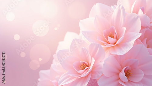Pink Background With Pink Flowers