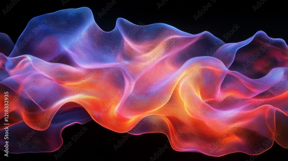 Obraz premium Abstract Colorful Flowing Waveform Design