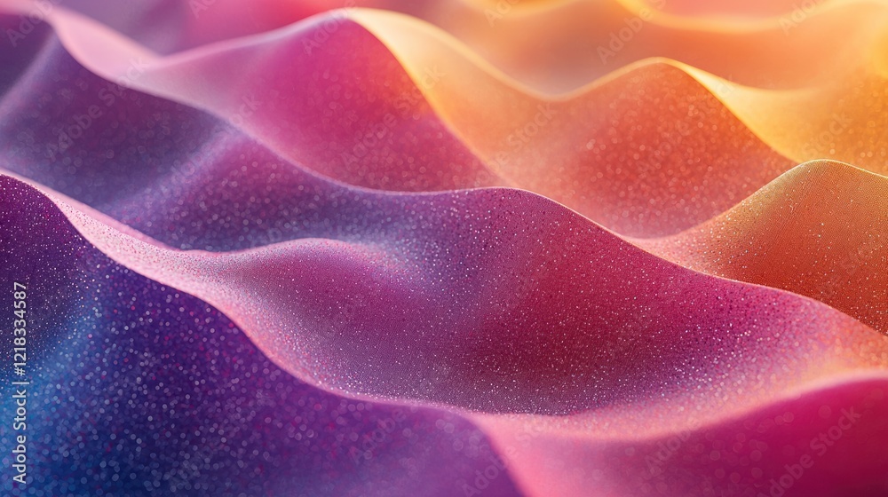 Fototapeta premium Abstract Colorful Wavy Landscape: A Digital Art Piece