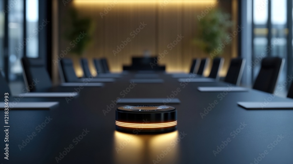 a table with a speaker on it in a room a table with a speaker on it in a room
