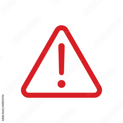 Sign attention warning error danger, red triangle with exclamation mark, caution accident, alarm alert template