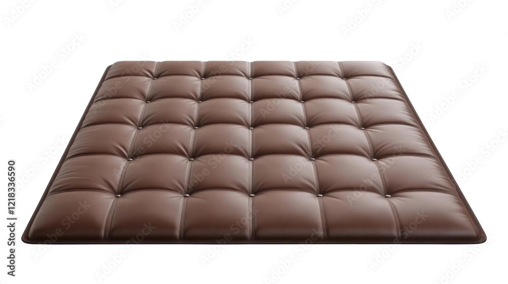 Obraz premium Luxurious brown leather cushion on transparent background