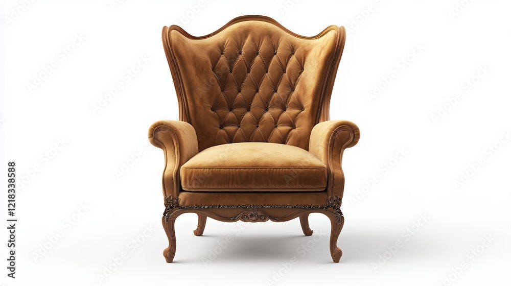 Luxury Brown Velvet Wingback Chair Antique Style Luxury Brown Velvet Wingback Chair Antique Style